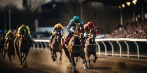 Horse race on a dirt track illustrating value betting in horse racing in Australia
