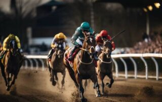 Horse race on a dirt track illustrating value betting in horse racing in Australia